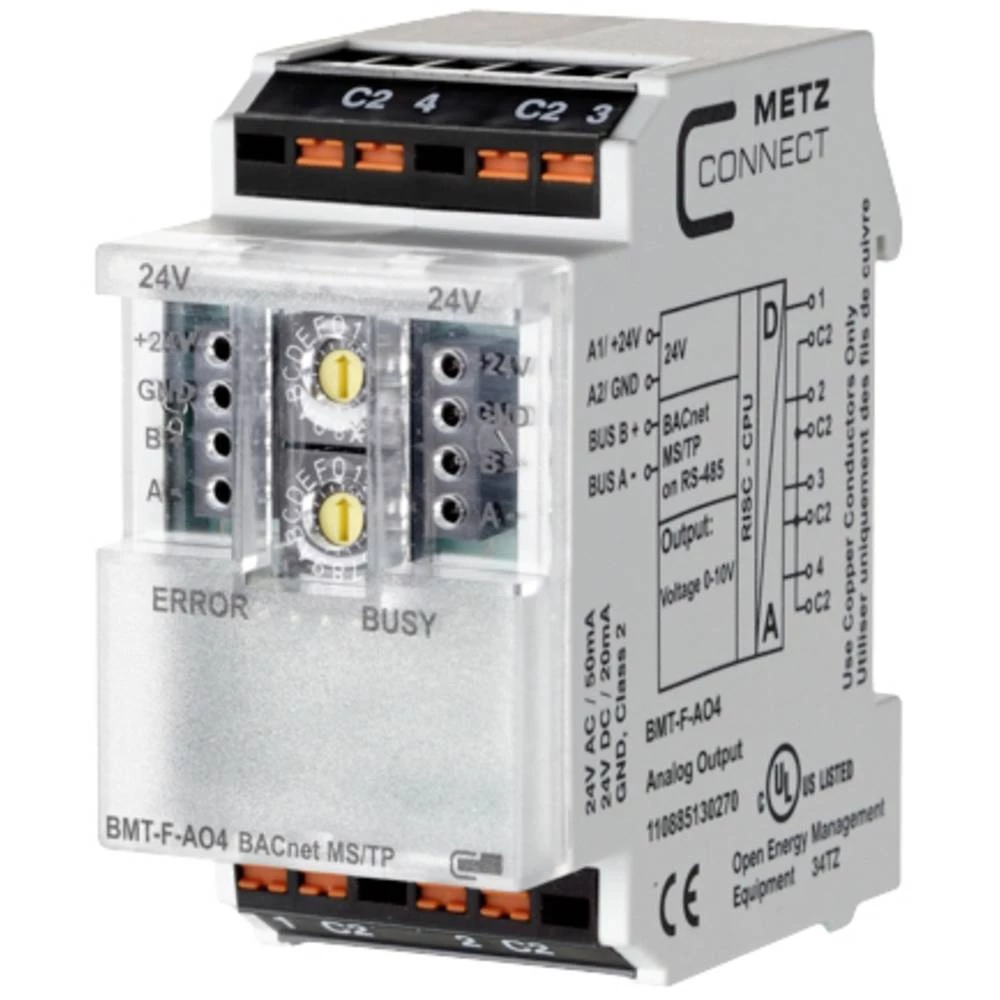 Metz Connect BMT-F-AO4 BACnet MS/TP MS/TP-modul 24 V/AC, 24 V/DC 50 mA Broj izlaza:4 x Content 1 St. slika