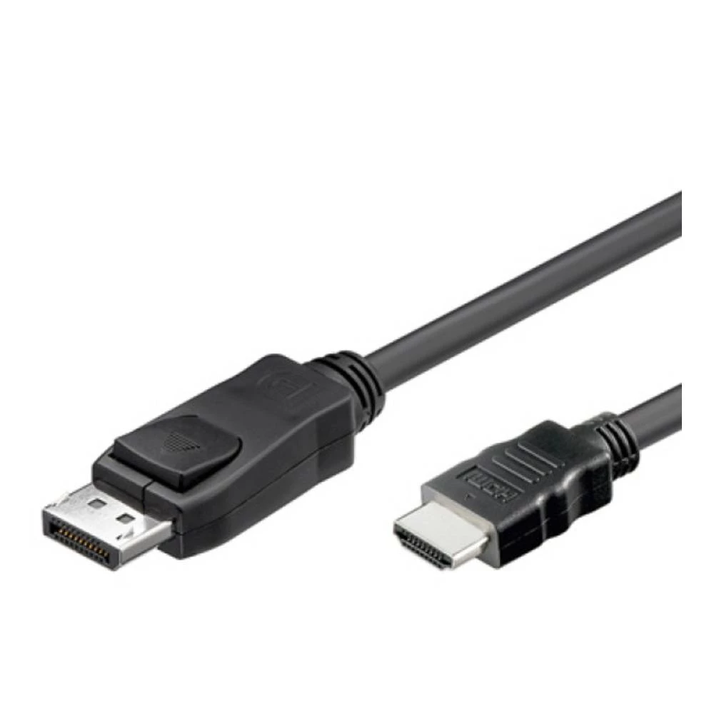 TECHly DisplayPort / HDMI Priključni kabel [1x Muški konektor DisplayPort - 1x Muški konektor HDMI] 2 m Crna slika
