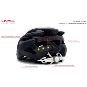Cestovni bicikl kaciga Livall BH62 Crna Veličina odjeće=L Opseg glave=58-61 cm slika