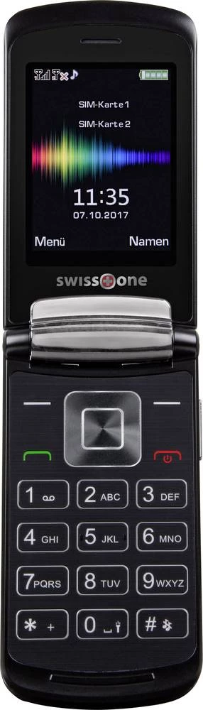 swisstone SC710 Preklopni telefon Crna slika