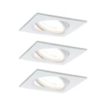 LED ugradna svjetiljka 3-Step-Dim Nova Coin osnovni set zakretni kvadrat 84x84mm 50° Coin 3x6W 3x460lm 230V 2700K mat bijela Paulmann 93490  ugrađeno svjetlo 3-dijelni komplet    6 W mat-bijela