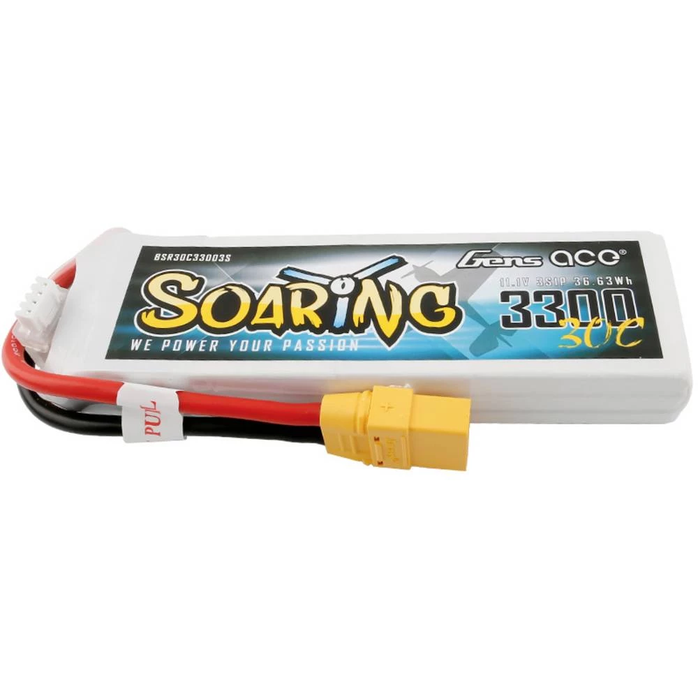 Gens ace lipo akumulatorski paket za modele 11.1 V 3300 mAh Broj ćelija: 3 30 C softcase xt90 slika