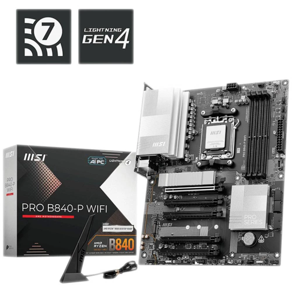 MSI B840-P matična ploča Baza AMD AM5 Faktor oblika (detalji) ATX slika