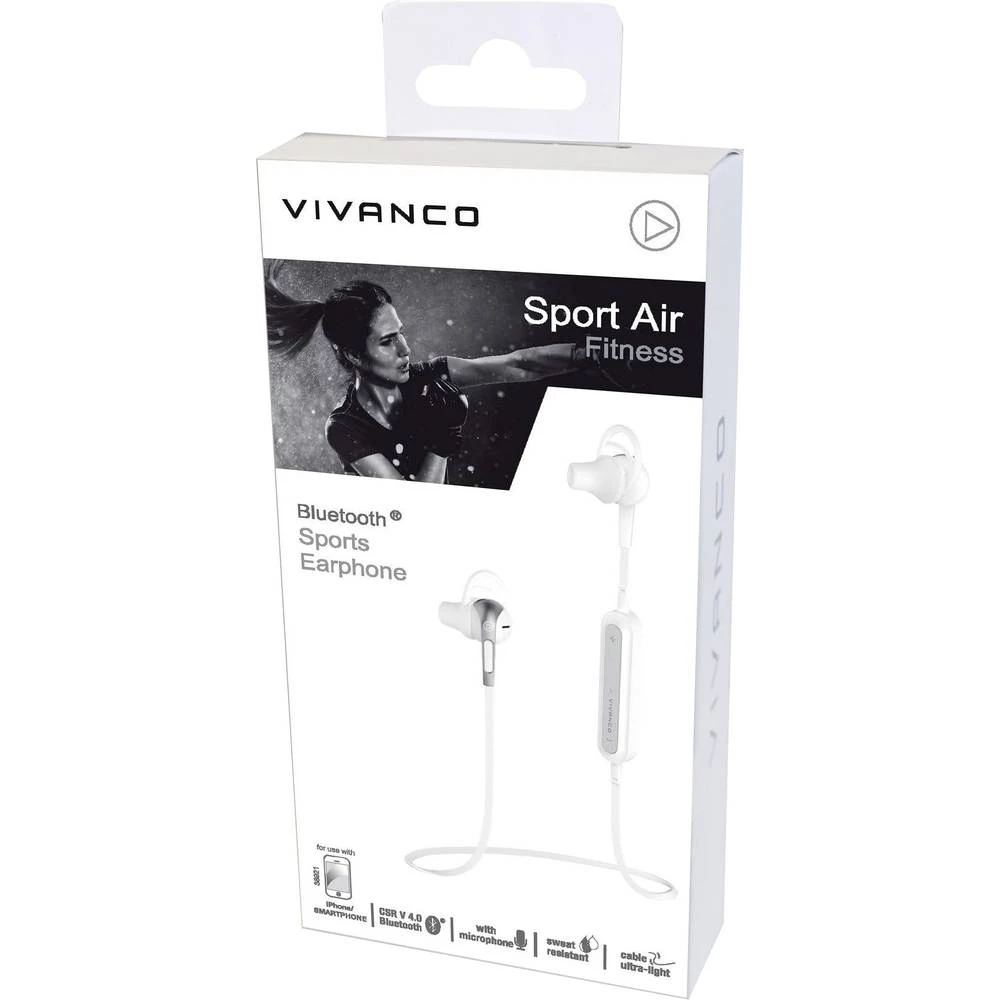 Bluetooth&reg; Sportske Stereo-slušalice Vivanco SPORT AIR FITNESS W Otporne na znojenje Bijela slika