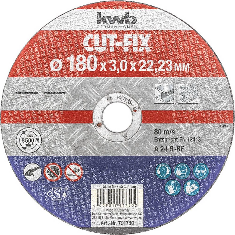 kwb 791750 rezna ploča ravna 180 mm 1 St. metal slika