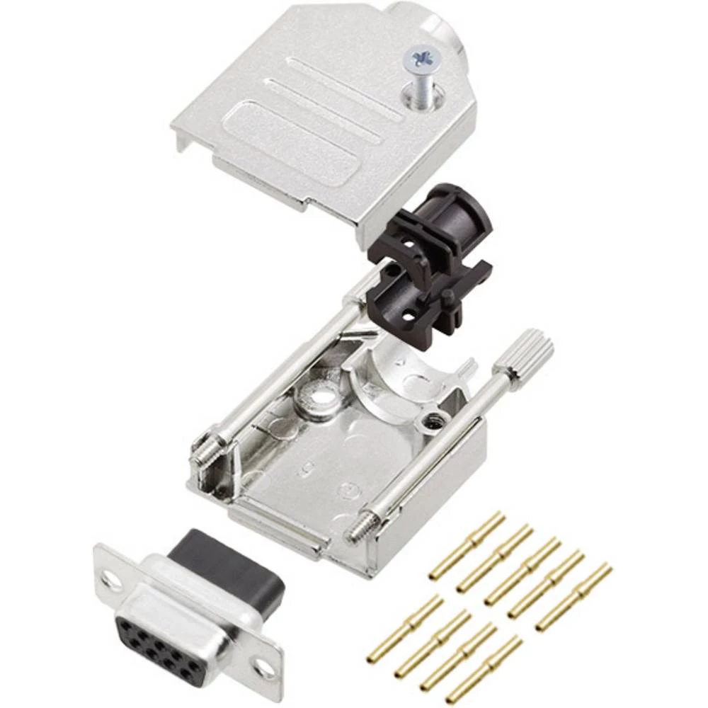Višestruki ženski konektor D-SUB komplet 180 ° Broj polova: 9 Krimpanje encitech DTZK09-DBCS-K 1 ST slika