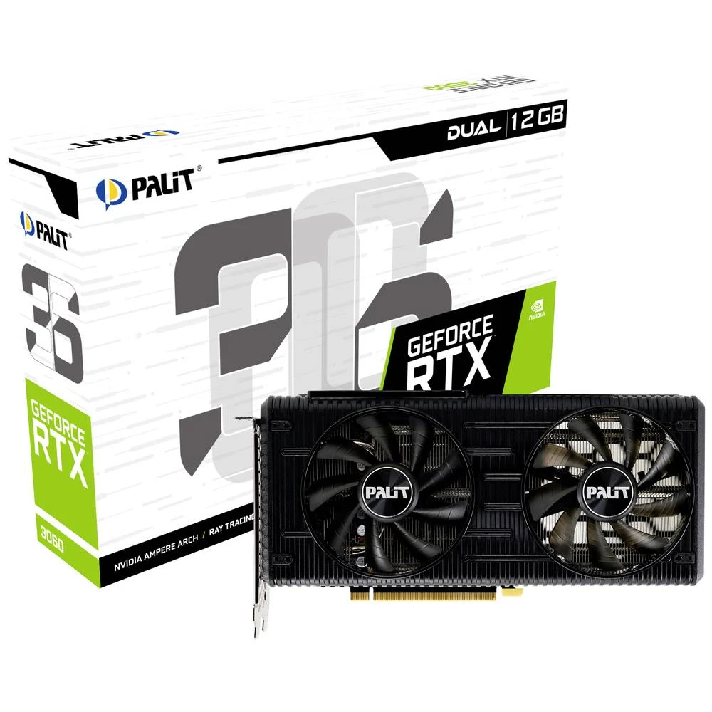 Palit grafička kartica Nvidia GeForce RTX 3060 Dual 12 GB GDDR6-RAM PCIe x16 PCIe 4.0 x16, HDMI™, DisplayPort slika