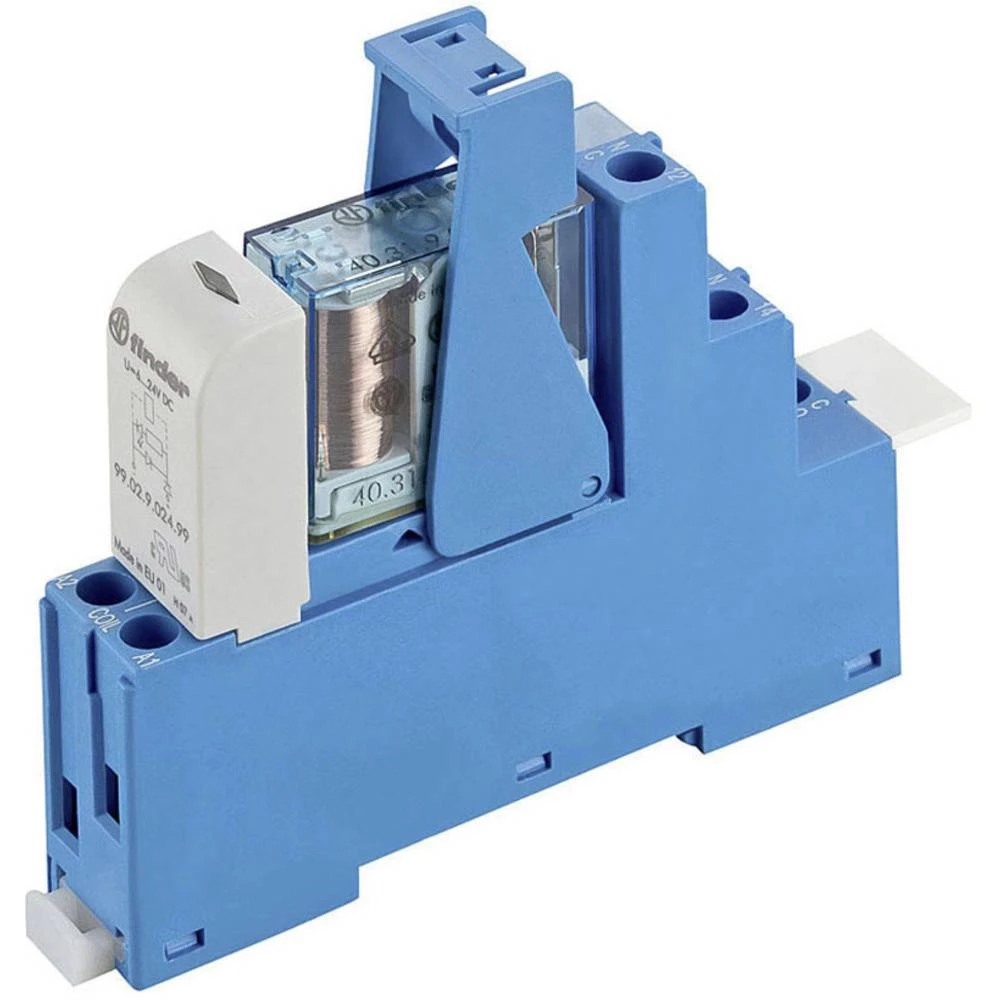 Relejni modul 10 ST Finder 48.31.9.024.0050 Nazivni napon: 24 V/AC Prebacivanje struje (maks.): 10 A 1 prebacivanje slika