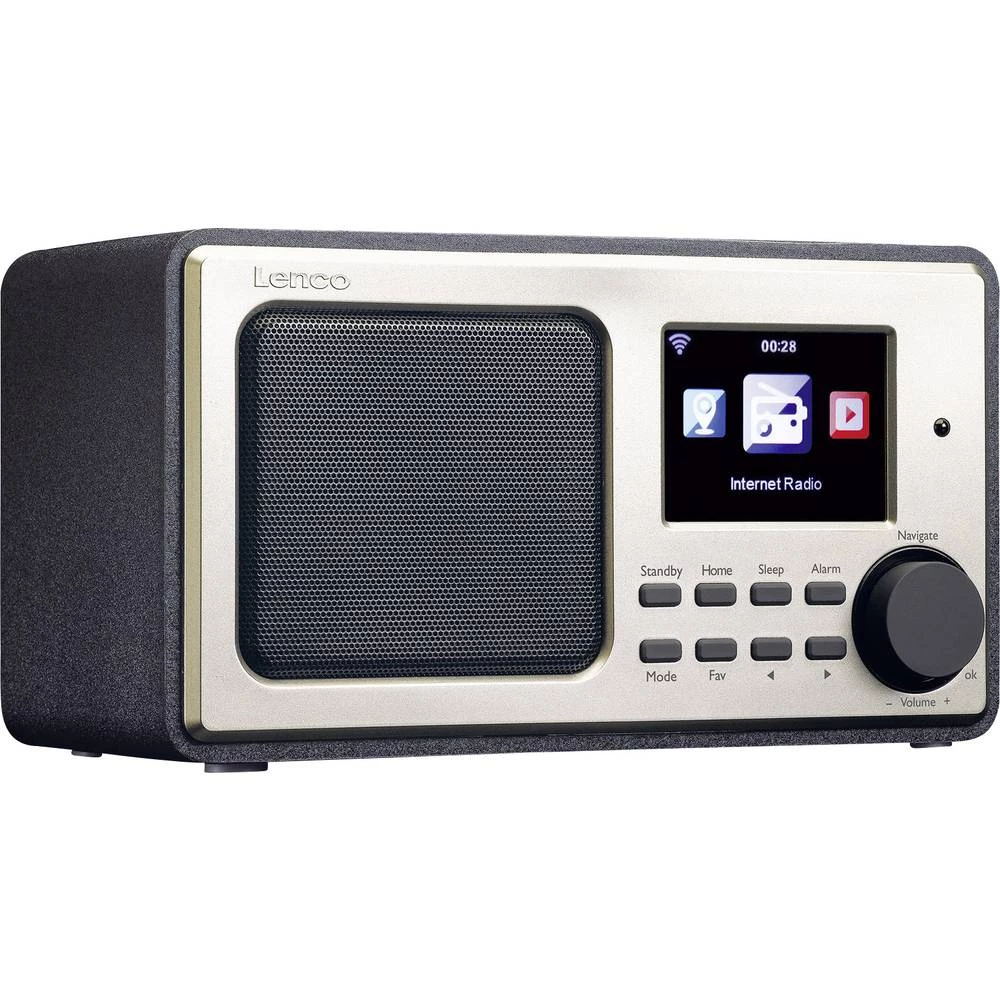 Internet Stolni radio Lenco DIR-110 Internetski radio , UKW, USB, AUX Crna, Zlatna slika