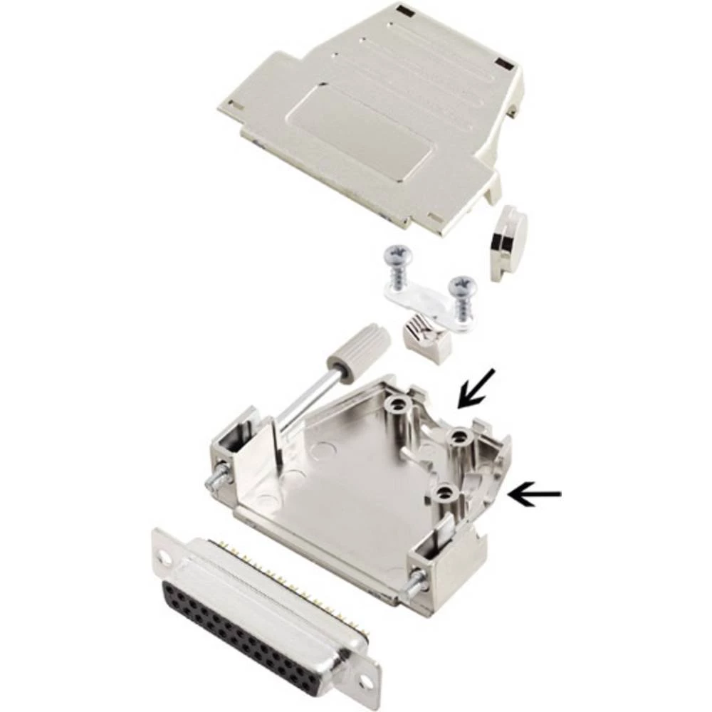 Višestruki ženski konektor D-SUB komplet 45 °, 180 ° Broj polova: 25 Lemni kup encitech DSSK25-M-DMS-K 1 ST slika