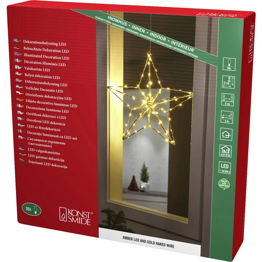 Konstsmide 1802-883 vijenac za vrata s osvjetljenjem zvijezda LED zlatna Energ slika