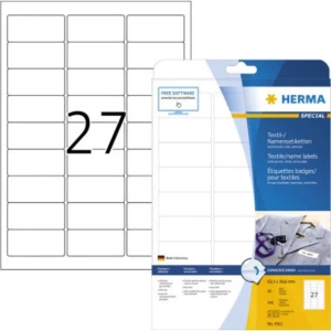 Herma 4511 Etikete (A4) 63.5 x 29.6 mm Acetat Bijela 540 ST Ponovno ljepljenje Naljepnice za ime slika