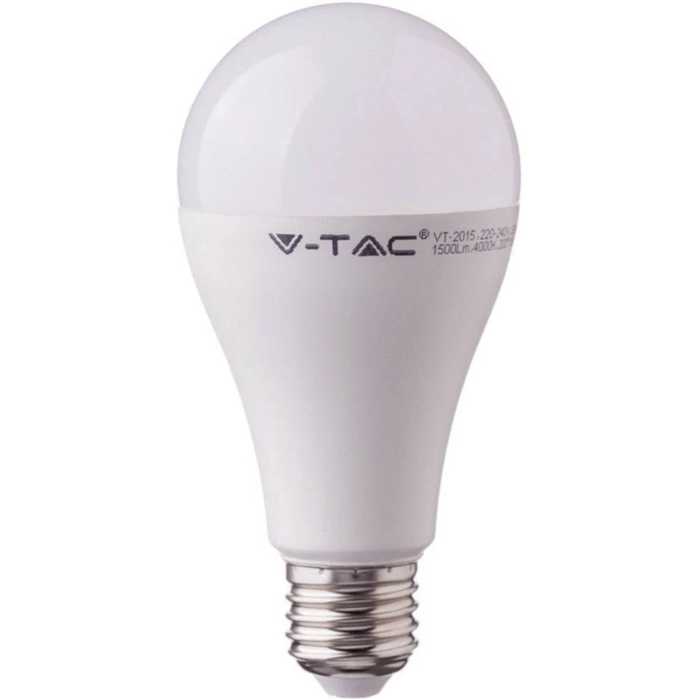 V-TAC LED ATT.CALC.EEK A+ (A++ - E) E27 Klasičan oblik 17 W = 100 W Toplo bijela (&Oslash; x D) 66.5 mm x 134 mm Bez prigušivanj slika