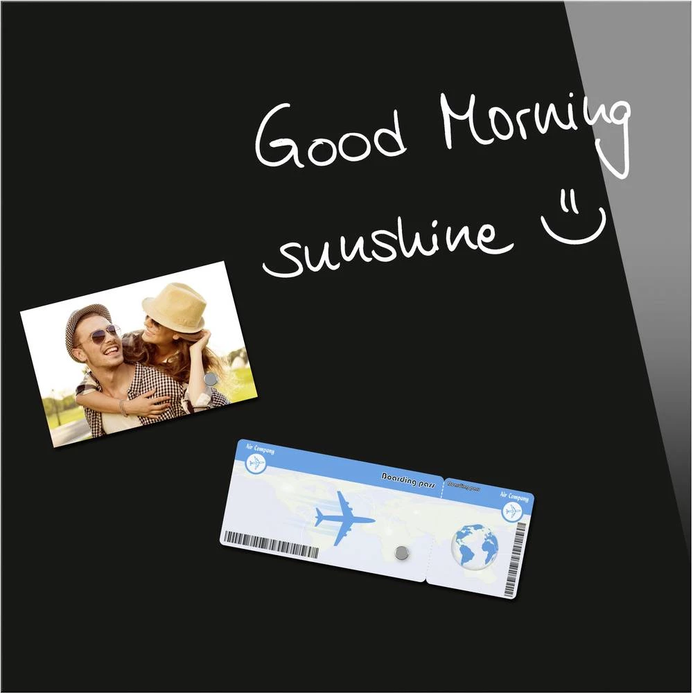 BE! Board Staklena magnetna ploča (Š x V) 45 cm x 45 cm Crna B1101 slika