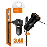 Auto punjač sa micro USB kabel, USB, 5 V/2.4 A, crna