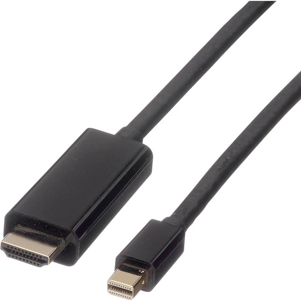 Roline DisplayPort priključni kabel 3.00 m 11.04.5797 sa zaštitom crna [1x muški konektor mini displayport - 1x muški ko slika