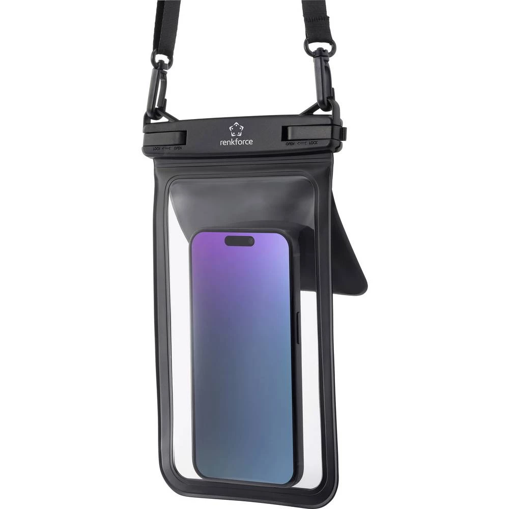 Renkforce Wasserdichte Smartphone Hülle vanjska torbica za mobilni telefon Universal crna, prozirna vodootporan, s omčom slika