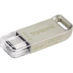 USB Stick Transcend JetFlash® 850 Srebrna 64 GB USB-C™ USB 3.1