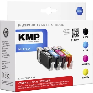 KMP Tinta zamijena Canon CLI-571 XL Kompatibilan Kombinirano pakiranje Foto crna, Cijan, Purpurno crven, Žut C107XV 1568,0050 slika