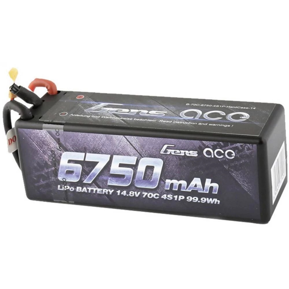 Gens ace lipo akumulatorski paket za modele 14.8 V 6750 mAh Broj ćelija: 4 70 C kutija tvrda xt90 slika