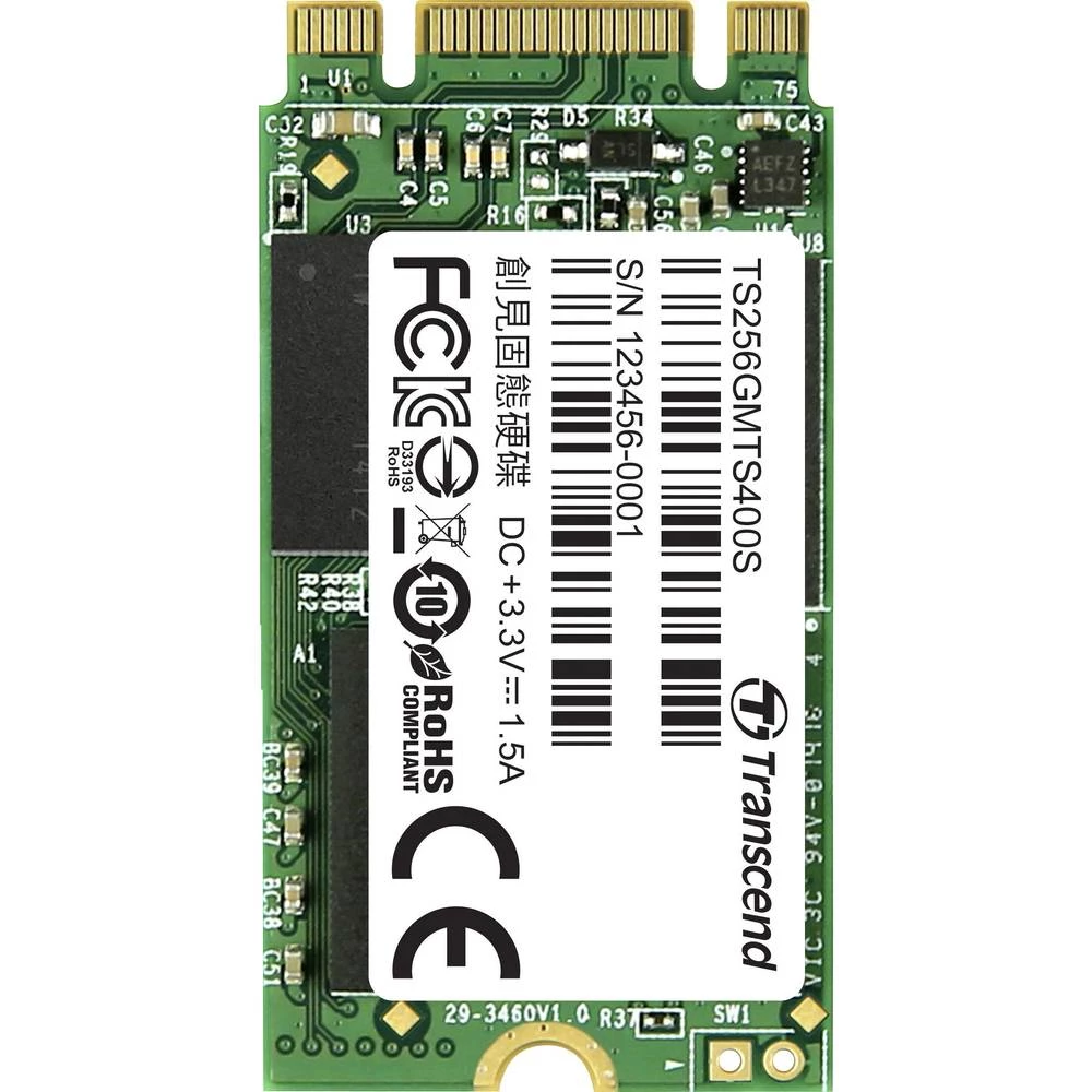 Unutarnji SATA M.2 SSD 2242 256 GB Transcend MTS400S Maloprodaja TS256GMTS400S M.2 slika