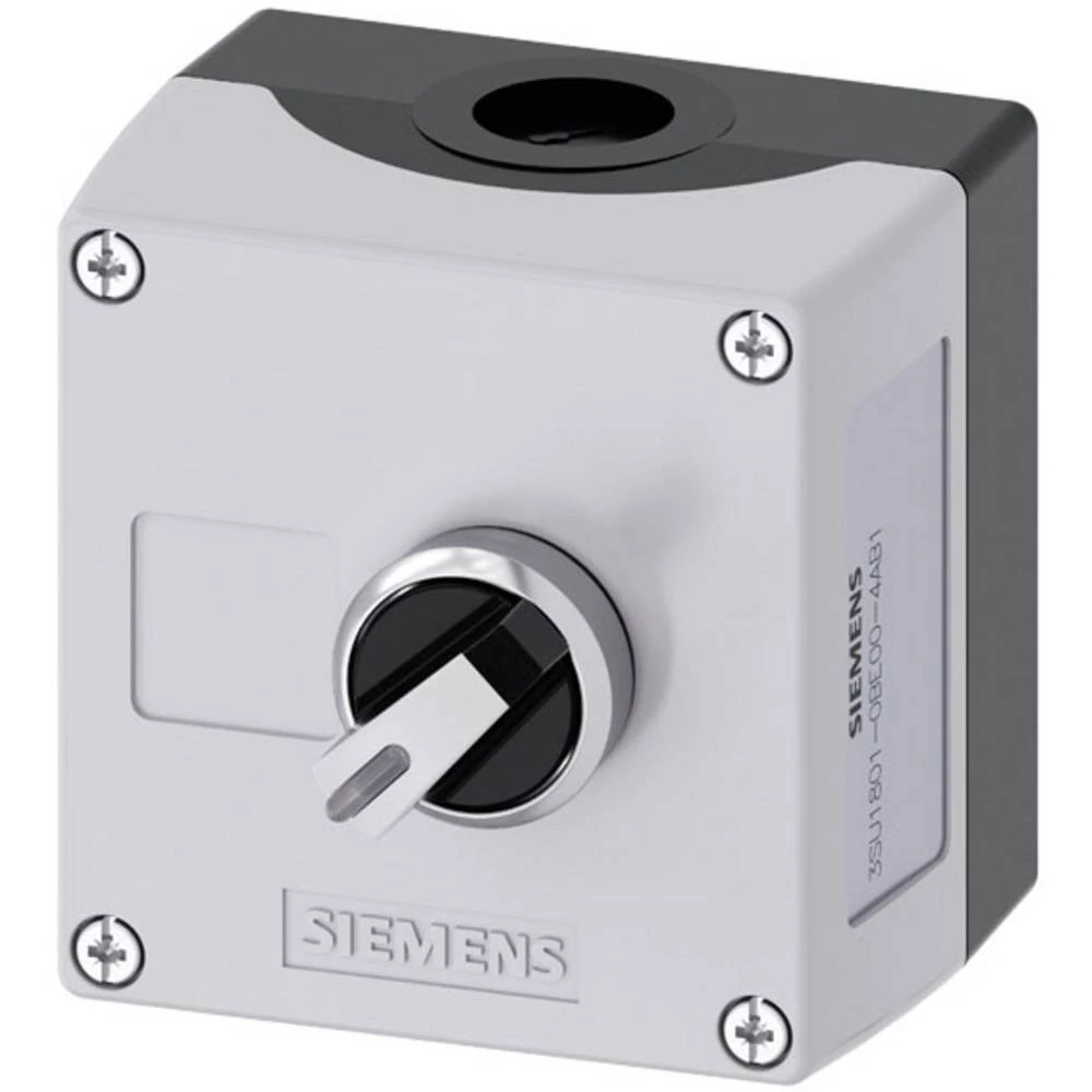 Siemens 3SU1801-0BE00-4AB1 kućište za podnu montažu, prednji prsten od metala, sa štitom  geg crna, srebrna   1 St. slika