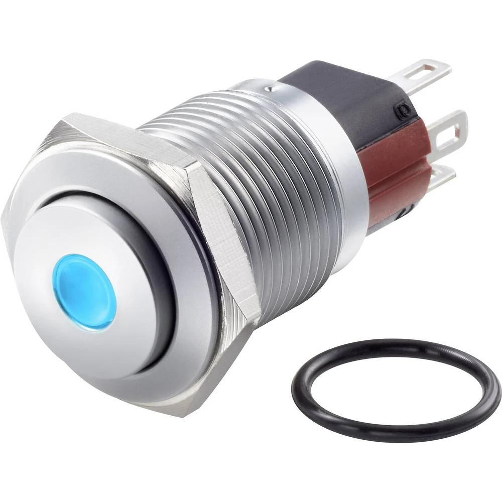 TRU COMPONENTS TC-GQ16-KH-11ZD/J/W/12V/C Tlačni prekidač sa zaštitom od vandalizma 48 V/DC 2 A 1 x OFF/ON IP65 zadržava položaj slika