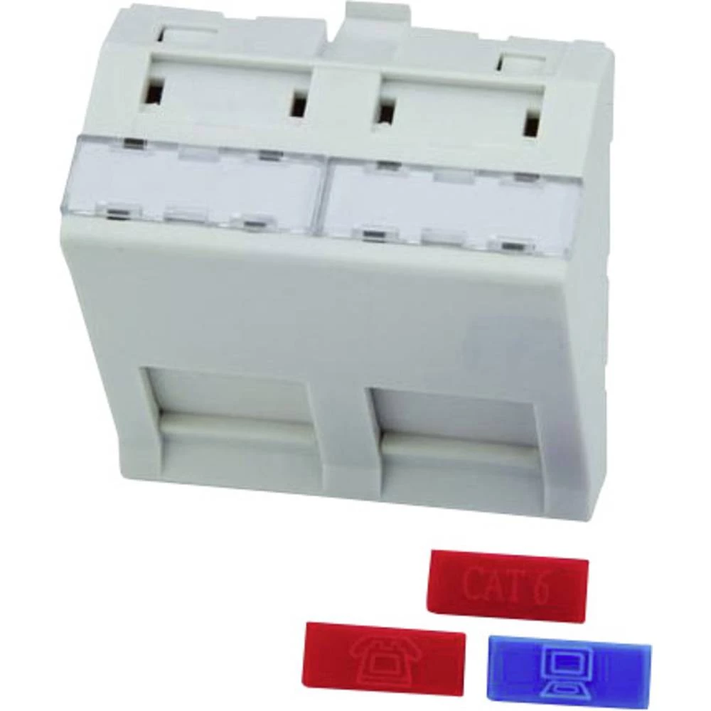 Mrežna utičnica Zidni kabelski kanal Neopremljeno 2 ulaza Telegärtner Bijela slika