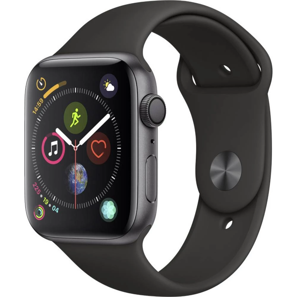 Apple Pametni sportski sat serije 4 44 mm Kućište od aluminija Svemirsko-siva Sportska narukvica Crna slika