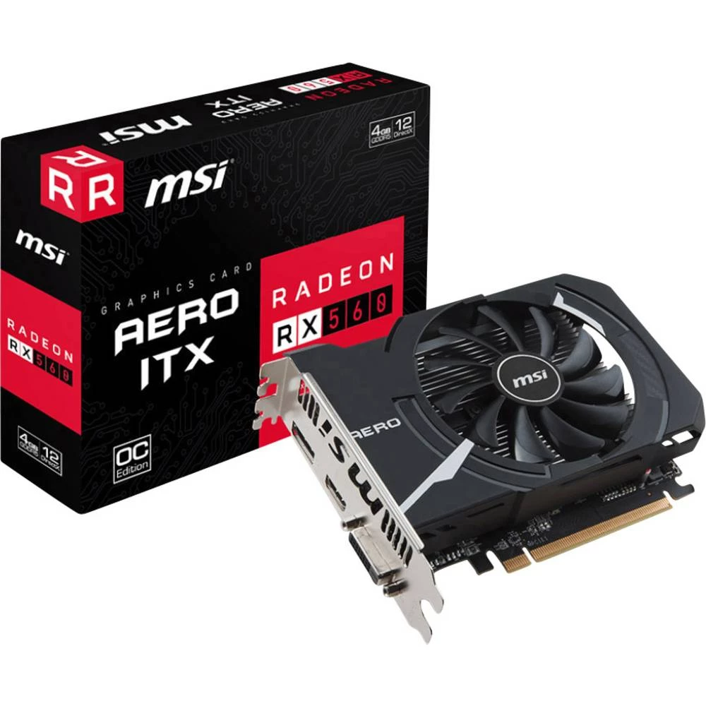 Grafička kartica MSI AMD Radeon RX 560 Aero ITX Overclocked 4 GB GDDR5-RAM PCIe x16 HDMI&trade;, DVI, DisplayPort slika