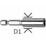 Bosch Accessories 2607002584 Univerzalni držači - 1/4", 57 mm, 11 mm Duljina:57 mm Pogon