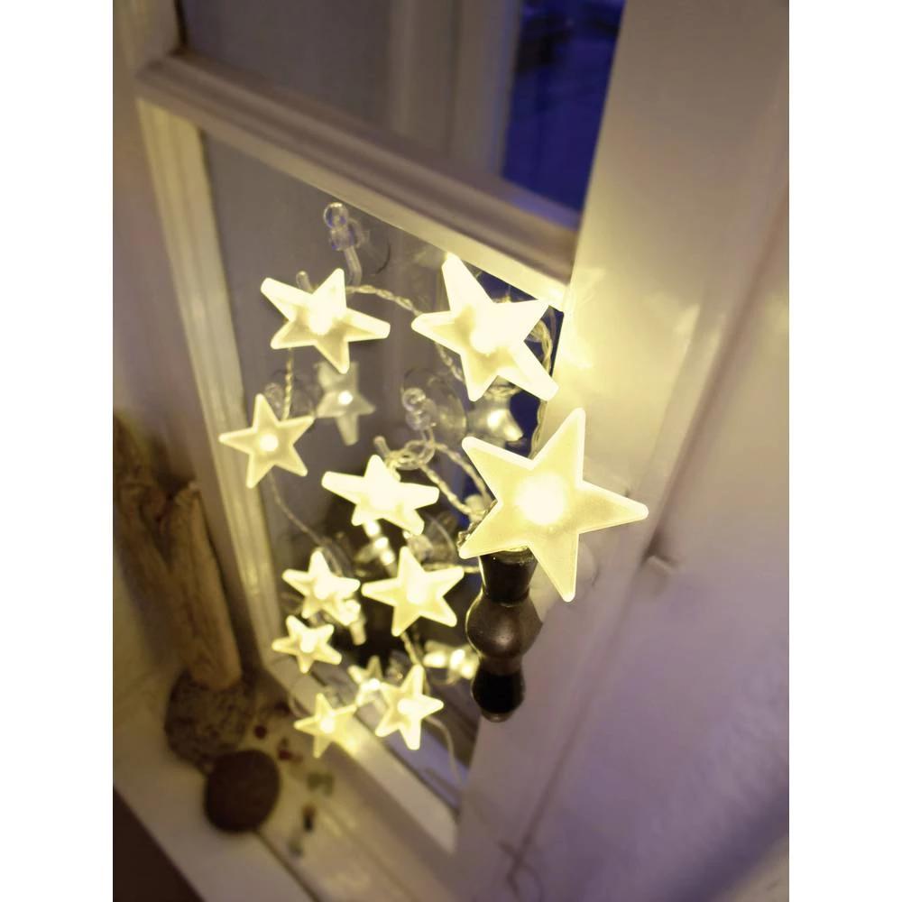 Hellum 570434 Svjetlosni lanac s motivom Zvijezde Unutra baterijski pogon LED Žuta Osvjetljena duljina: 1.35 m slika