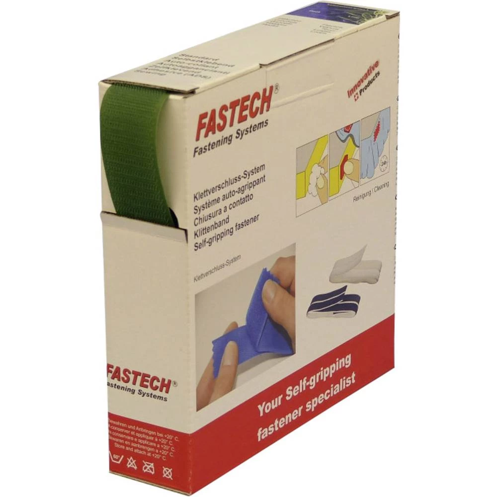 Prianjajuća traka Šivanje Statički dio (D x Š) 10 m x 30 mm Zelena Fastech 10 m slika