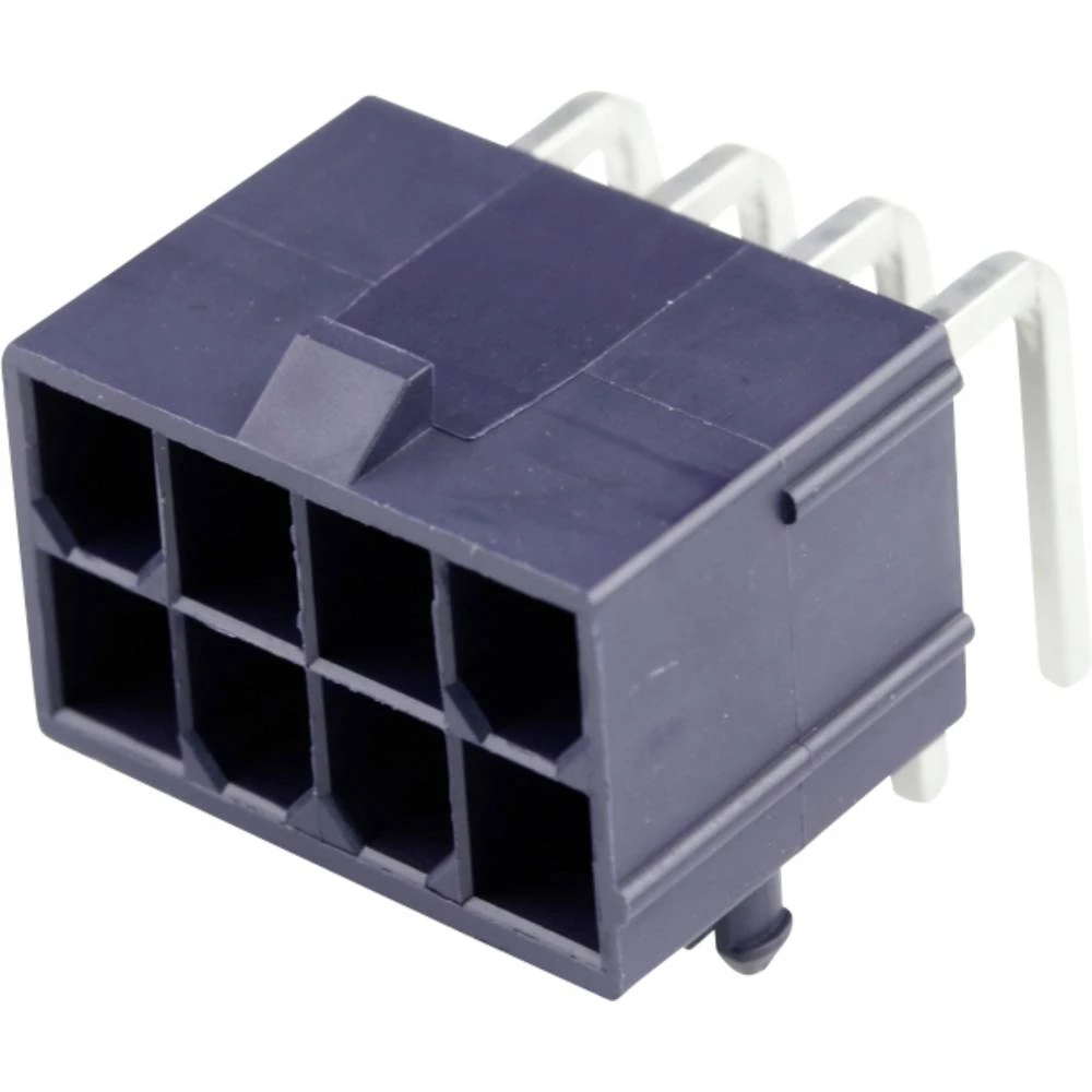 Molex 1724480008 Mini-Fit Jr. Header, Dual Row, Right-Angle, with Snap-in Plastic Peg PCB Lock, 8 Circuits, PA Polyamide N slika