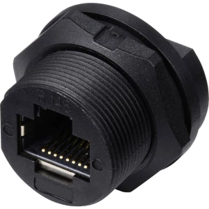 TRU COMPONENTS TC-E13T-FR6-PPF RJ45 utičnica za stražnju montažu na tiskane ploče IP67 (s navojem) TC-13543664 Broj polo slika