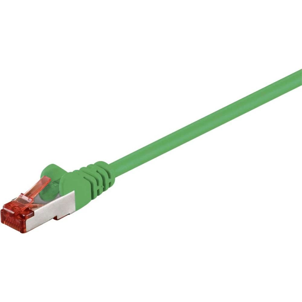 LAN (RJ45) Mreža Priključni kabel CAT 6 S/FTP 0.15 m Zelena pozlaćeni kontakti Goobay slika