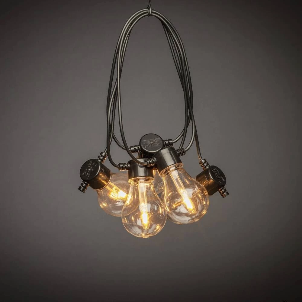 Konstsmide 2341-800SP solarni svjetlosni lanac vani pogon na punjivu bateriju Broj žarulja 10 LED jantar Osvjetljena duljina: 4.5 m podesiva boja svjetla, timer, prigušna, sa senzorom sumraka, s... slika