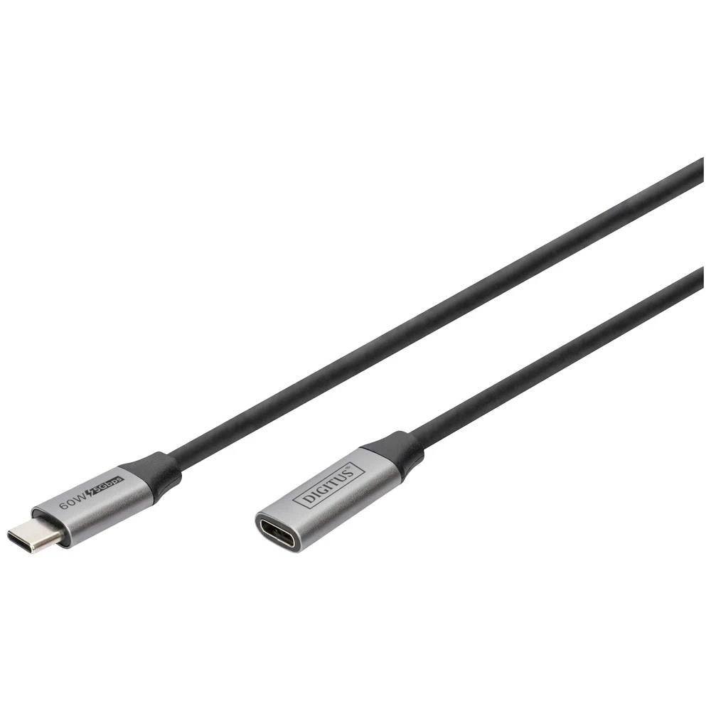 Digitus USB kabel USB 3.2 gen. 1 (USB 3.0) USB-C®, USB-C® utičnica, USB-C® utikač 0.50 m crna fleksibilan, sa zaštitom, s USB DB-300230-005-S slika