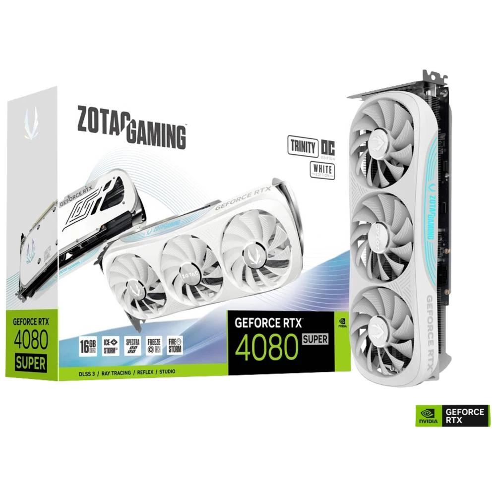 Zotac grafička kartica Nvidia GeForce RTX 4080 Super GAMING Trinity OC White Edition 16 GB GDDR6X-RAM PCIe x16 Display slika