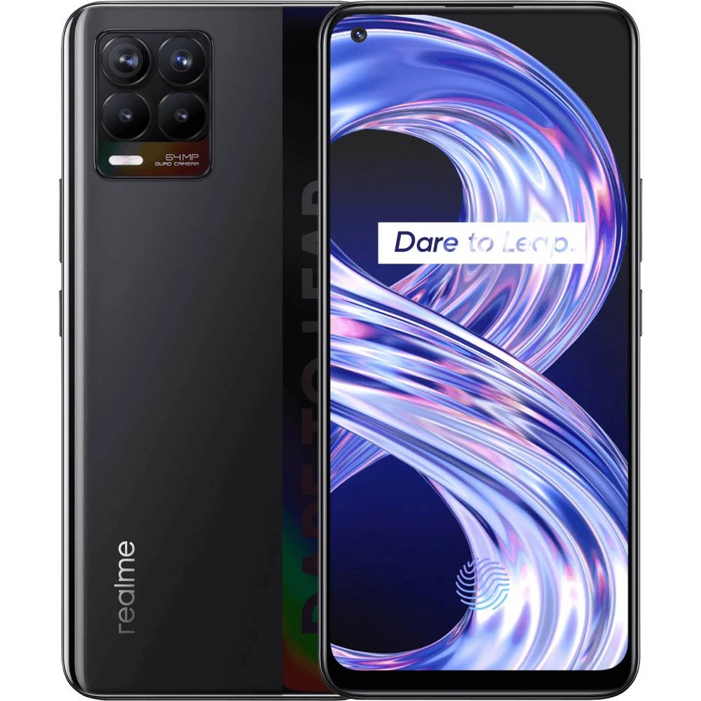 Realme 8 pametni telefon 64 GB 16.3 cm (6.41 palac) crna Android™ 11 Dual-SIM slika