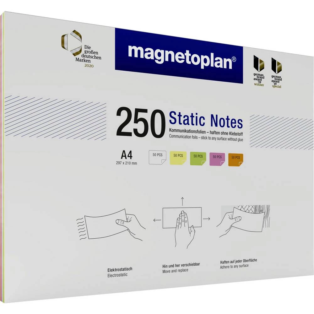 Magnetoplan ljepljiva bilješka 11250410 297 mm x 210 mm bijela, žuta, zelena, ružičasta, narančasta 250 St. slika