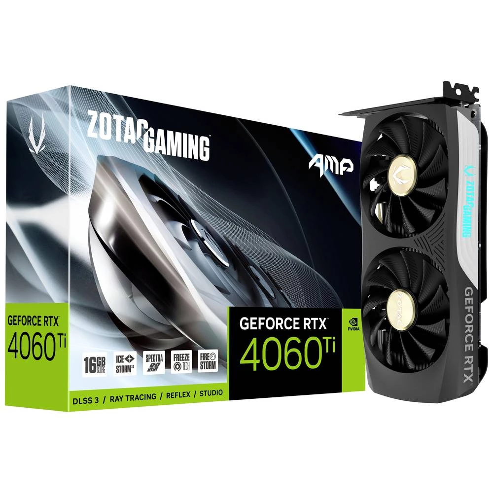 Zotac grafička kartica Nvidia GeForce RTX 4060 Ti GAMING AMP  16 GB GDDR6-SDRAM PCIe x8  DisplayPort, HDMI™ NVIDIA G-Syn slika