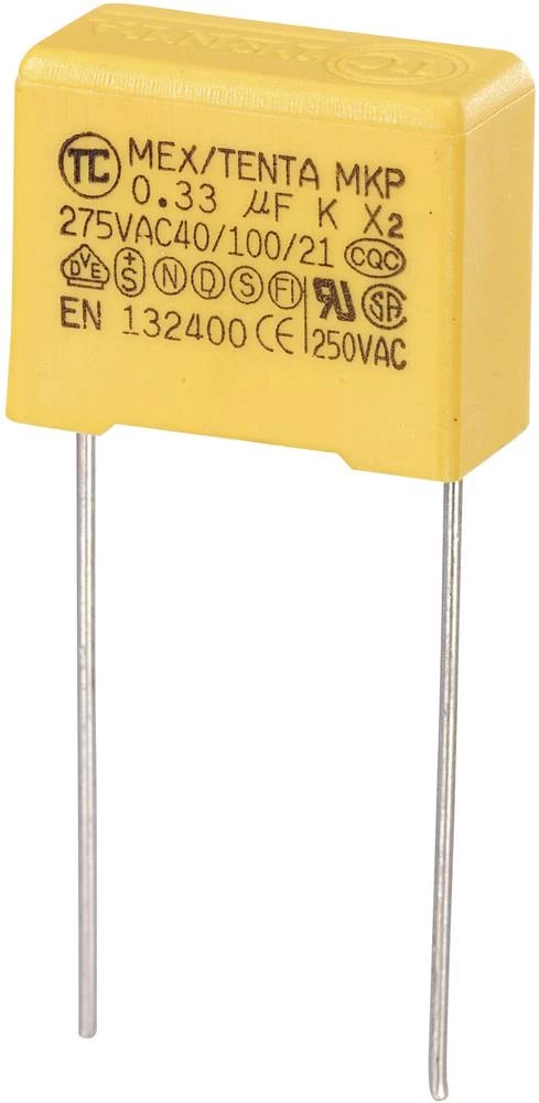 TRU COMPONENTS MKP-X2 MKP-X2-Kondenzator za uklanjanje poremećaja radijalno ožičen 0.33 &micro;F 275 V/AC 10 % 15 mm (D x Š x V) slika