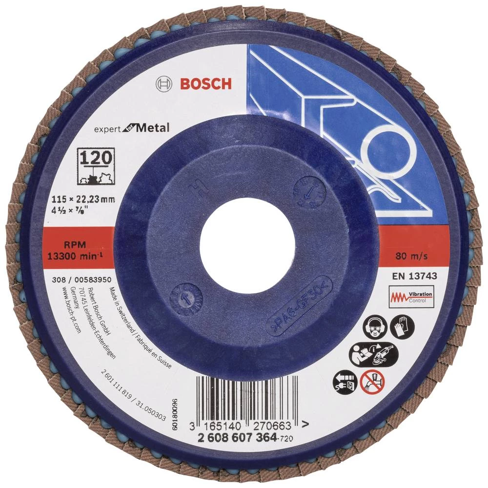 Bosch Accessories 2608607364 X551 lepezasta brusna ploča promjer 115 mm Promjer bušotine 22.33 mm čelik 1 St. slika