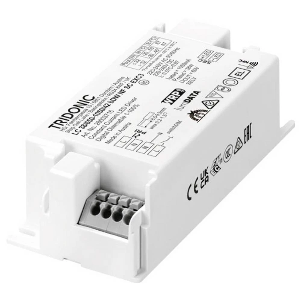 Tridonic LC 38W 650-1050mA 42V bDW NFC SC EXC3 LED pogonski sklop 36 W 1.05 A 7.5 - 42 V 1 kom. slika