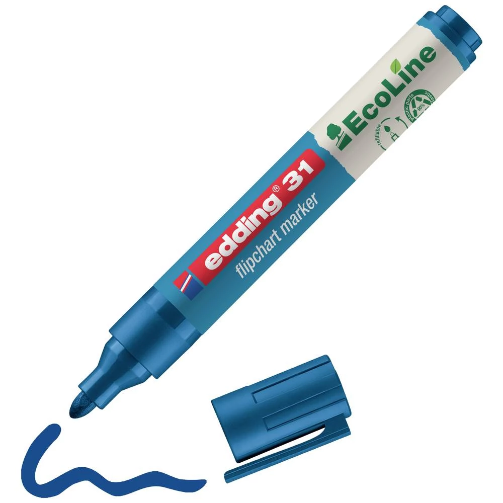 Edding 4-31003 Flipchart marker 31 EcoLine okrugli vrh 1.5 - 3 mm plava boja 1 St. slika