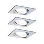 LED ugradna svjetiljka 3-Step-Dim Nova osnovni set zakretni kvadrat 84x84mm 50° GU10 3x6.5W 230V 2700K aluminij tokaren Paulmann 93474  ugrađeno svjetlo   LED GU10 19.5 W aluminij (okrečen)