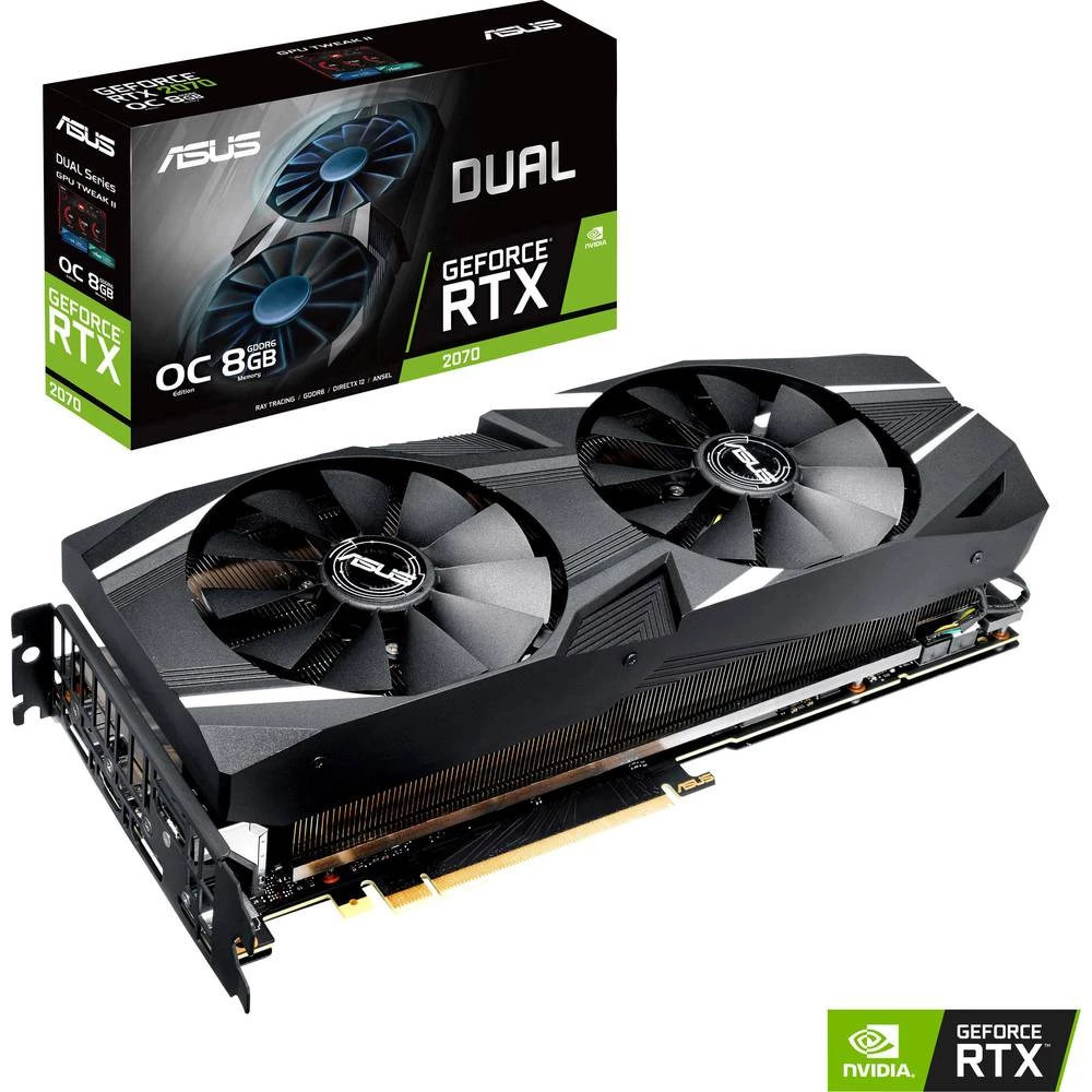 grafička kartica Asus Nvidia GeForce RTX2070 Dual Overclocked 8 GB PCIe x16 HDMI&trade;, DisplayPort, USB-C&trade; slika