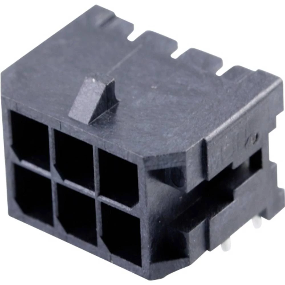 Molex 430450601 Micro-Fit 3.0 Right-Angle Header, 3.00mm Pitch, Dual Row, 6 Circuits, with Snap-in Plastic Peg PCB Lock, slika