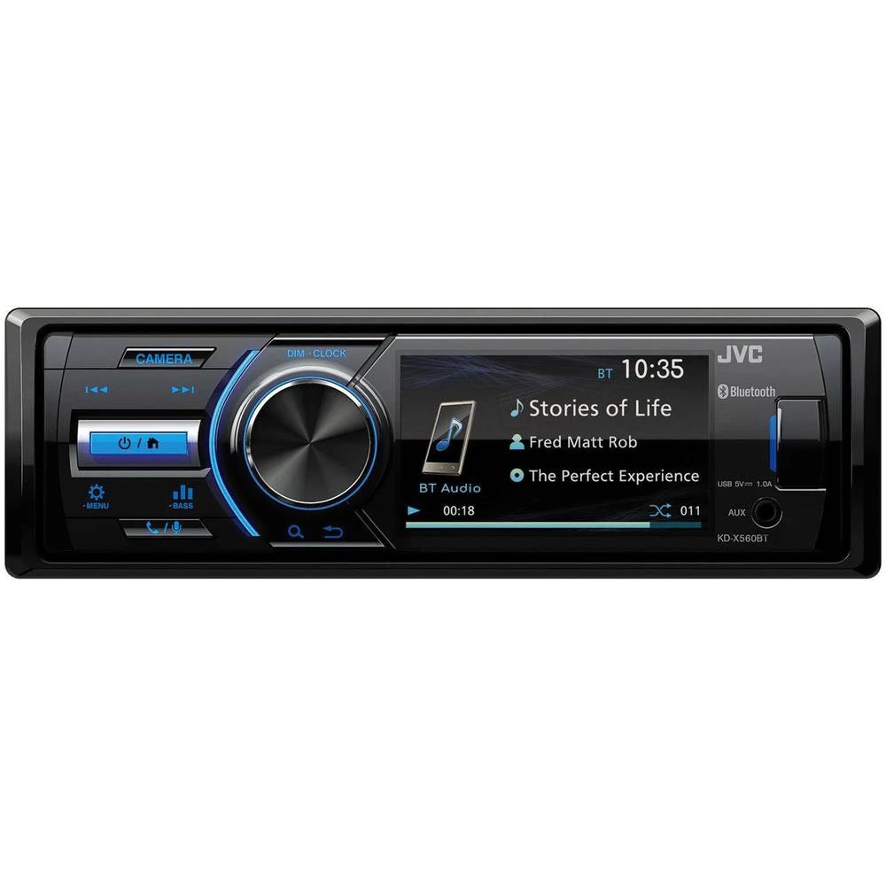 JVC KD-X560BT Autoradio Priključak za stražnje kamere, Priključak na upravljaču vozila, Bluetooth&reg; telefoniranje slobodnih r slika